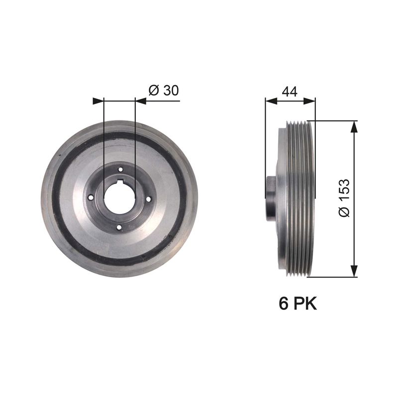 GATES TVD1067 Belt Pulley, crankshaft