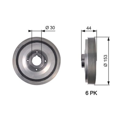Belt Pulley, crankshaft GATES TVD1067
