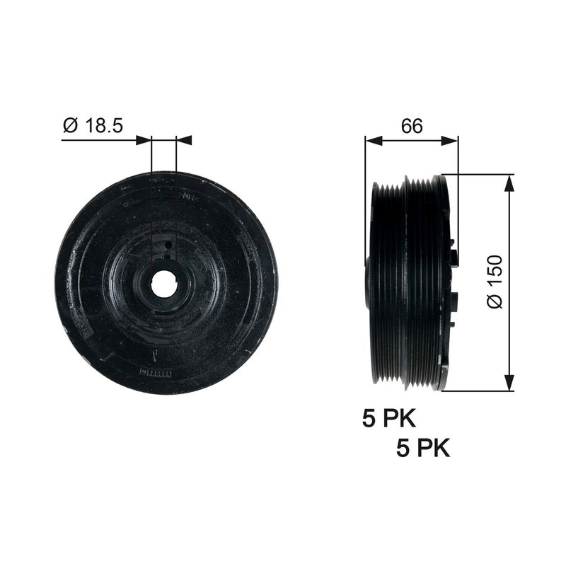 GATES TVD1068 Belt Pulley, crankshaft