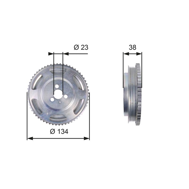 GATES TVD1070 Belt Pulley, crankshaft