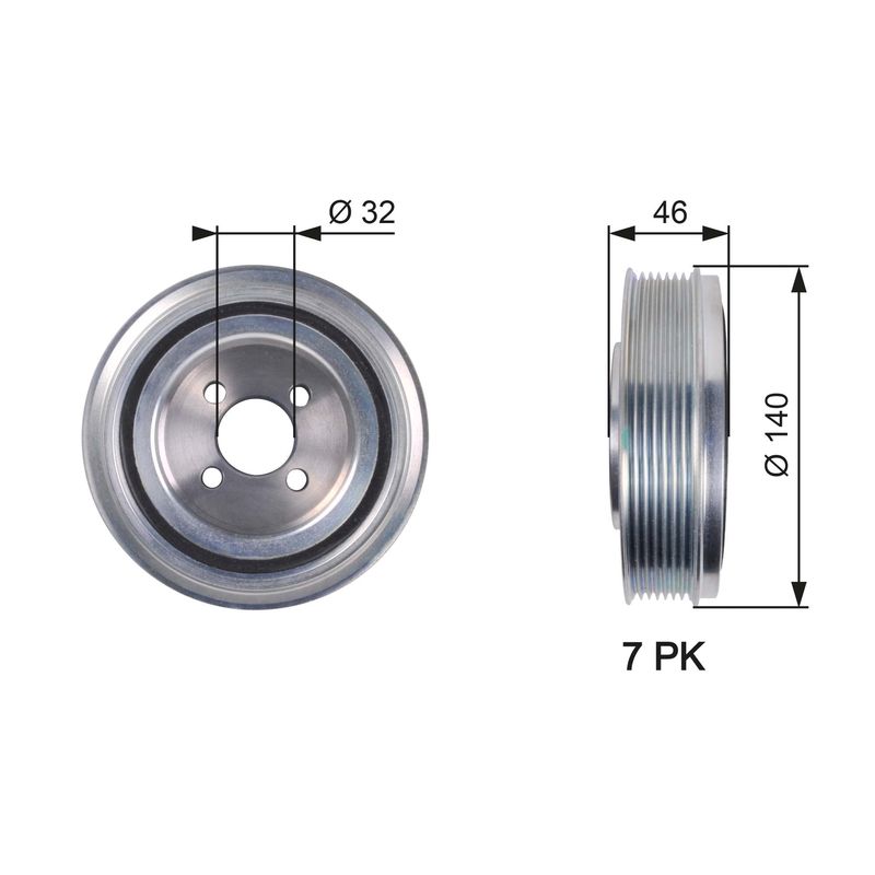 GATES TVD1078 Belt Pulley, crankshaft