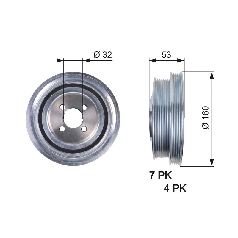 GATES TVD1079 Belt Pulley, crankshaft