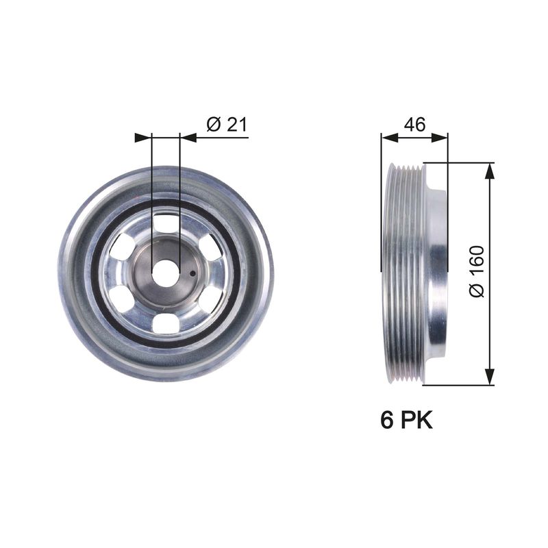 GATES TVD1081 Belt Pulley, crankshaft