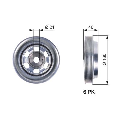 Belt Pulley, crankshaft GATES TVD1081