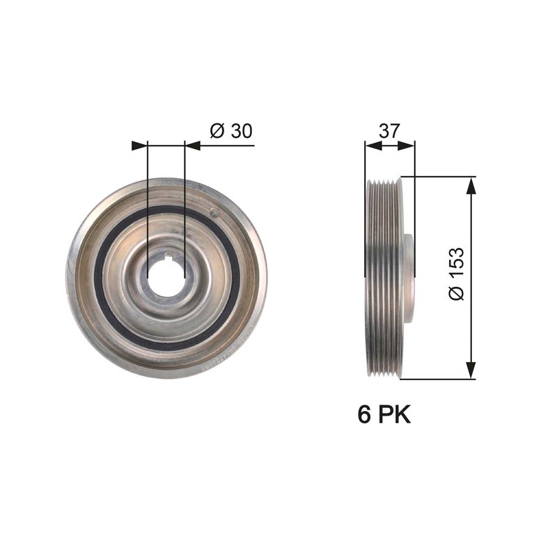 GATES TVD1090 Belt Pulley, crankshaft