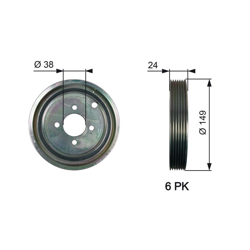 GATES TVD1099 Belt Pulley, crankshaft