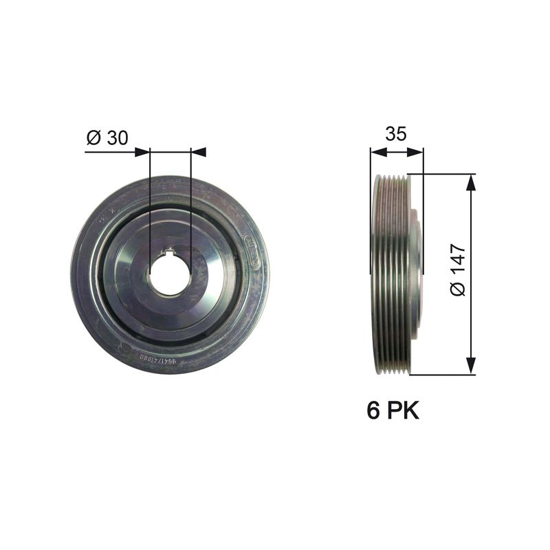 GATES TVD1101 Belt Pulley, crankshaft