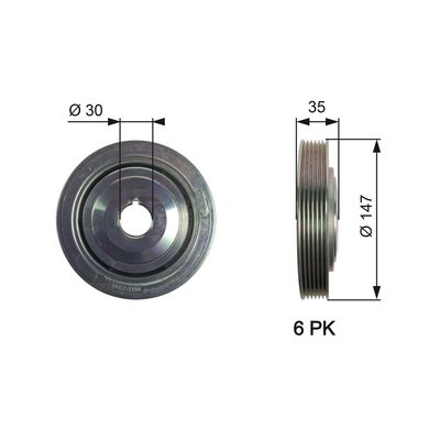Belt Pulley, crankshaft GATES TVD1101