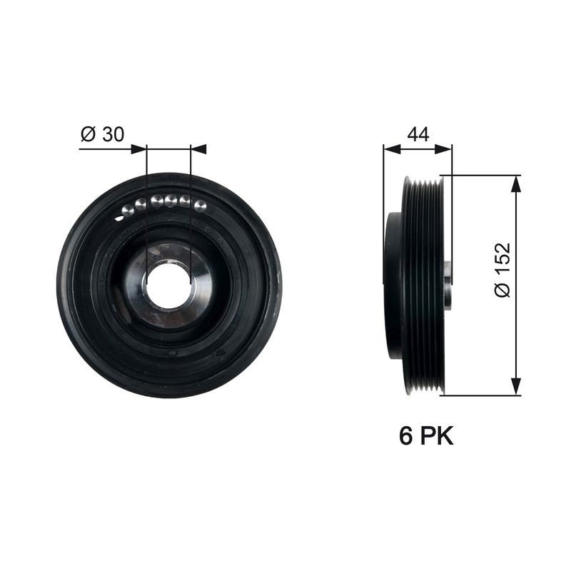 GATES TVD1105 Belt Pulley, crankshaft