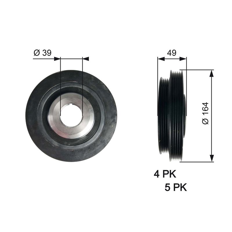 GATES TVD1114 Belt Pulley, crankshaft