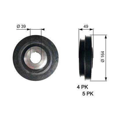 Belt Pulley, crankshaft GATES TVD1114