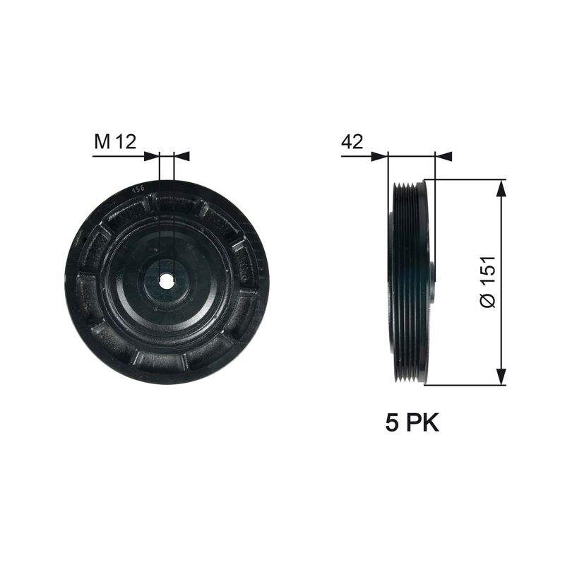 GATES TVD1116 Belt Pulley, crankshaft