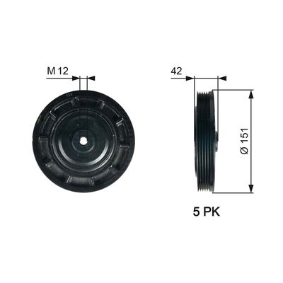 Belt Pulley, crankshaft GATES TVD1116
