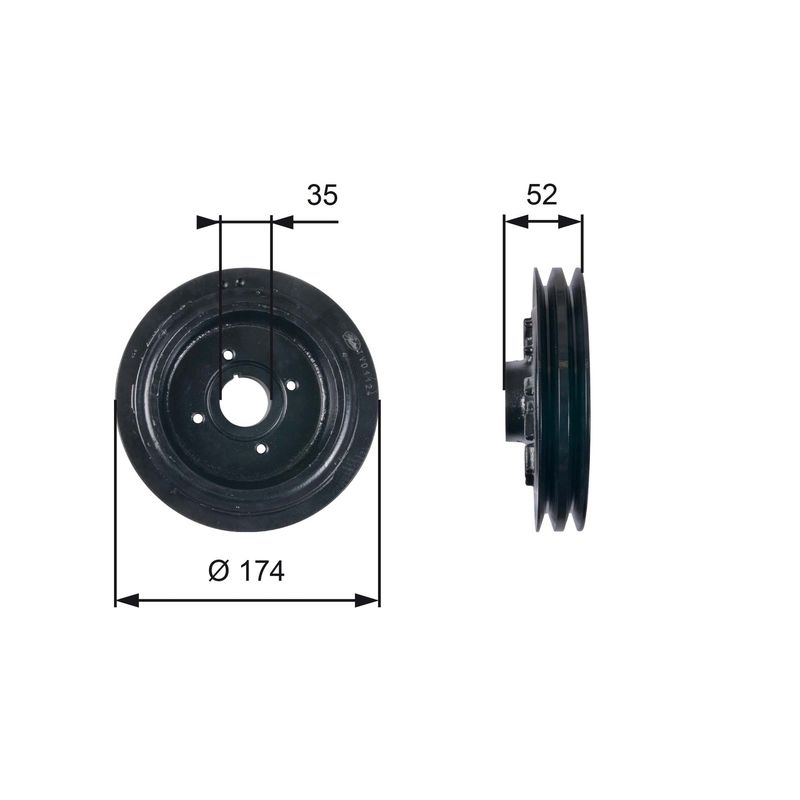 GATES TVD1124 Belt Pulley, crankshaft