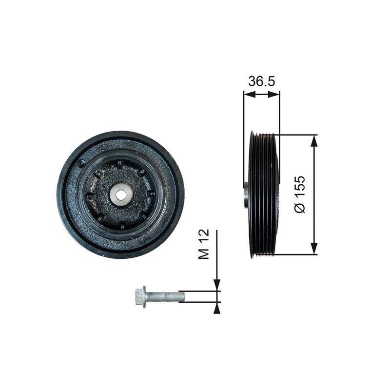 GATES TVD1128A Belt Pulley, crankshaft