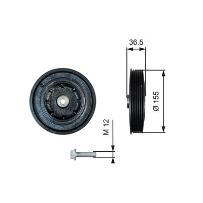 Belt Pulley, crankshaft GATES TVD1128A