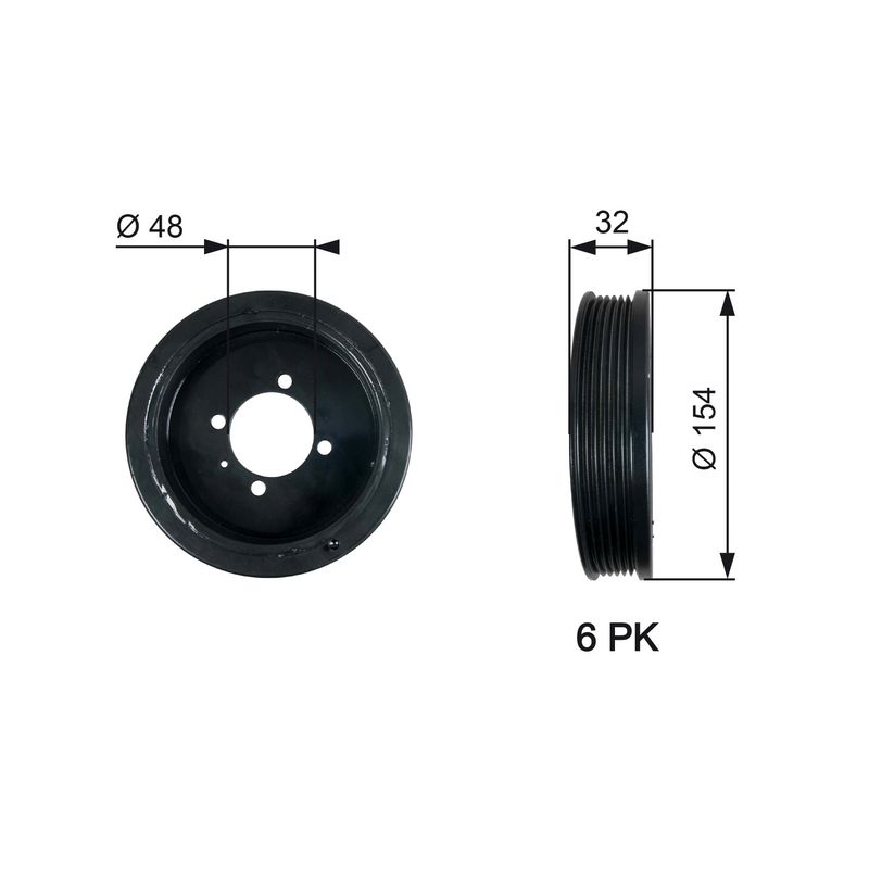 GATES TVD1130 Belt Pulley, crankshaft
