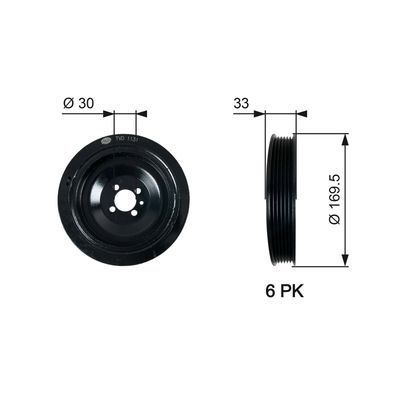 Belt Pulley, crankshaft GATES TVD1131