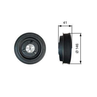Belt Pulley, crankshaft GATES TVD1134