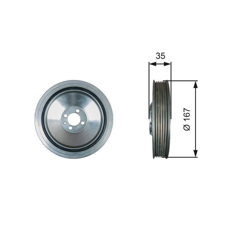 GATES TVD1135 Belt Pulley, crankshaft