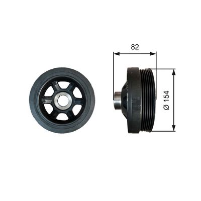 Belt Pulley, crankshaft GATES TVD1139
