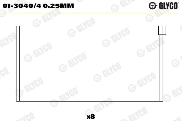 GLYCO 01-3040/4 0.25mm Connecting Rod Bearing
