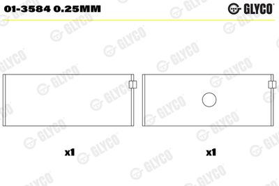 Connecting Rod Bearing GLYCO 01-3584 0.25mm