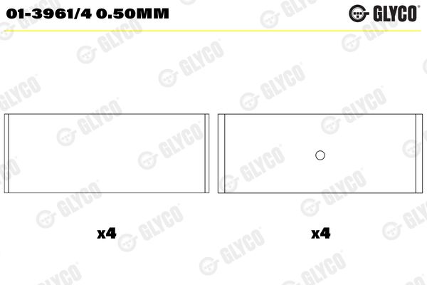 GLYCO 01-3961/4 0.50MM Connecting Rod Bearing