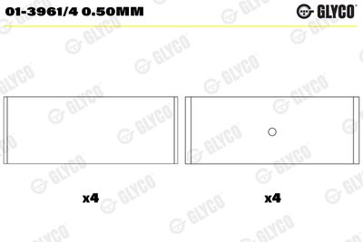Connecting Rod Bearing GLYCO 01-3961/4 0.50MM