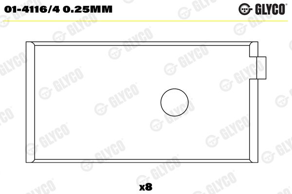 GLYCO 01-4116/4 0.25mm Connecting Rod Bearing
