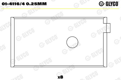 Connecting Rod Bearing GLYCO 01-4116/4 0.25mm