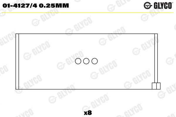 GLYCO 01-4127/4 0.25mm Connecting Rod Bearing