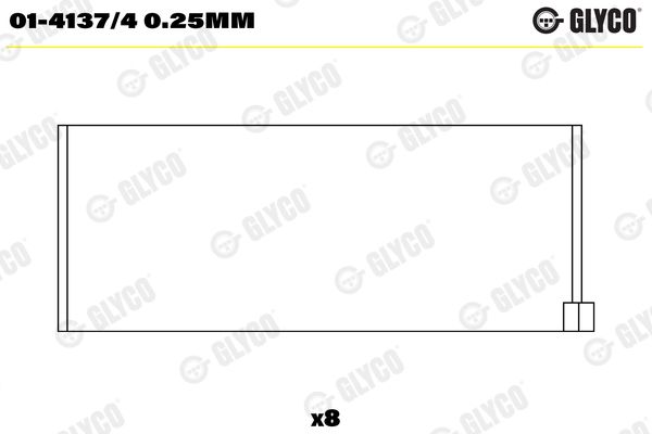 GLYCO 01-4137/4 0.25mm Connecting Rod Bearing