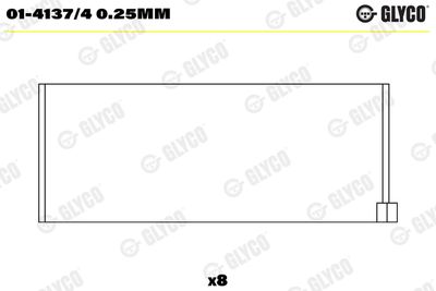 Connecting Rod Bearing GLYCO 01-4137/4 0.25mm