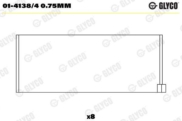 GLYCO 01-4138/4 0.75mm Connecting Rod Bearing