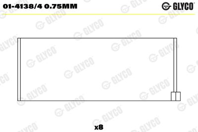 Connecting Rod Bearing GLYCO 01-4138/4 0.75mm