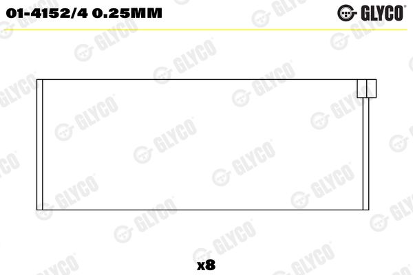 GLYCO 01-4152/4 0.25mm Connecting Rod Bearing
