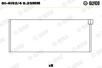 Connecting Rod Bearing GLYCO 01-4152/4 0.25mm