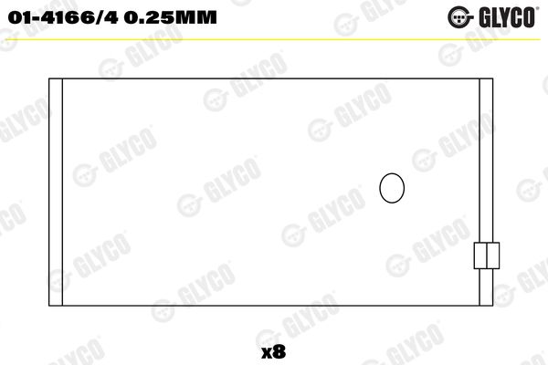 GLYCO 01-4166/4 0.25mm Connecting Rod Bearing
