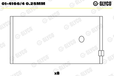 Connecting Rod Bearing GLYCO 01-4166/4 0.25mm