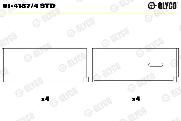 GLYCO 01-4187/4 STD Connecting Rod Bearing