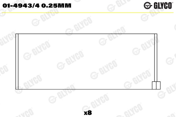 GLYCO 01-4943/4 0.25MM Connecting Rod Bearing