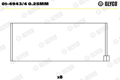 Connecting Rod Bearing GLYCO 01-4943/4 0.25MM