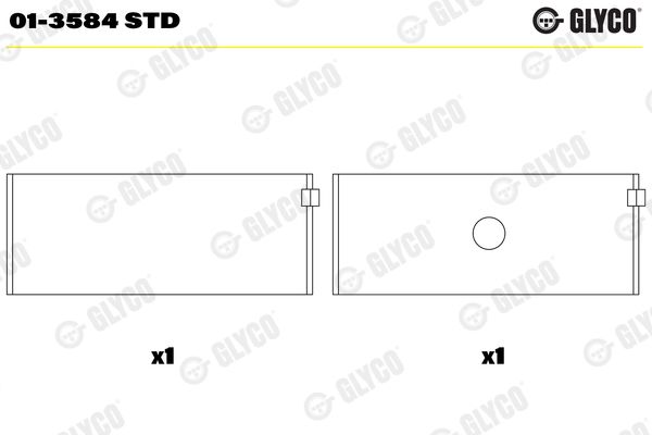 GLYCO 01-3584 STD Connecting Rod Bearing