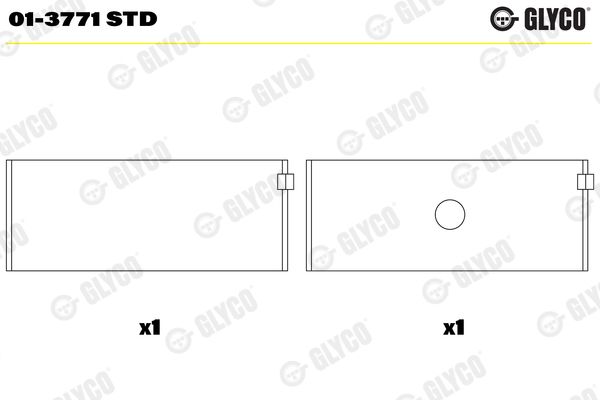 GLYCO 01-3771 STD Connecting Rod Bearing