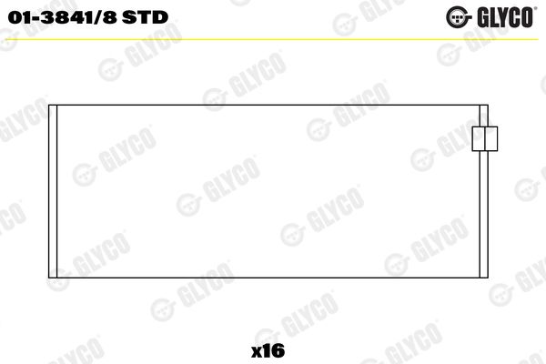 GLYCO 01-3841/8 STD Connecting Rod Bearing