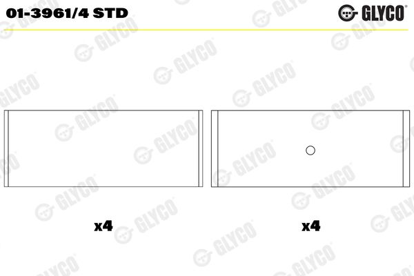 GLYCO 01-3961/4 STD Connecting Rod Bearing