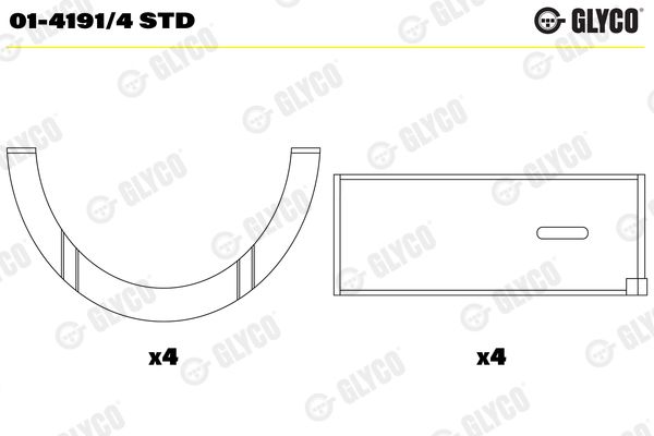 GLYCO 01-4191/4 STD Connecting Rod Bearing