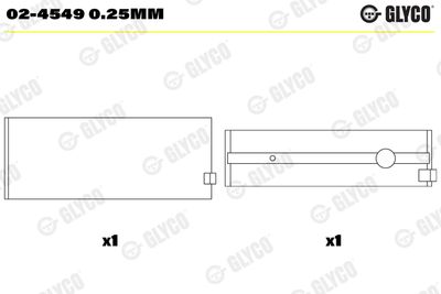 Crankshaft Bearing GLYCO 02-4549 0.25mm