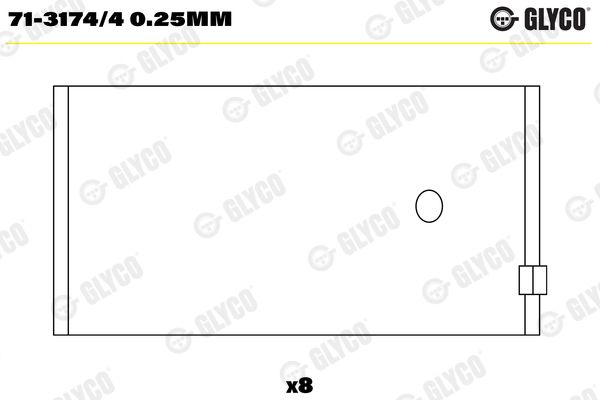 GLYCO 71-3174/4 0.25mm Connecting Rod Bearing